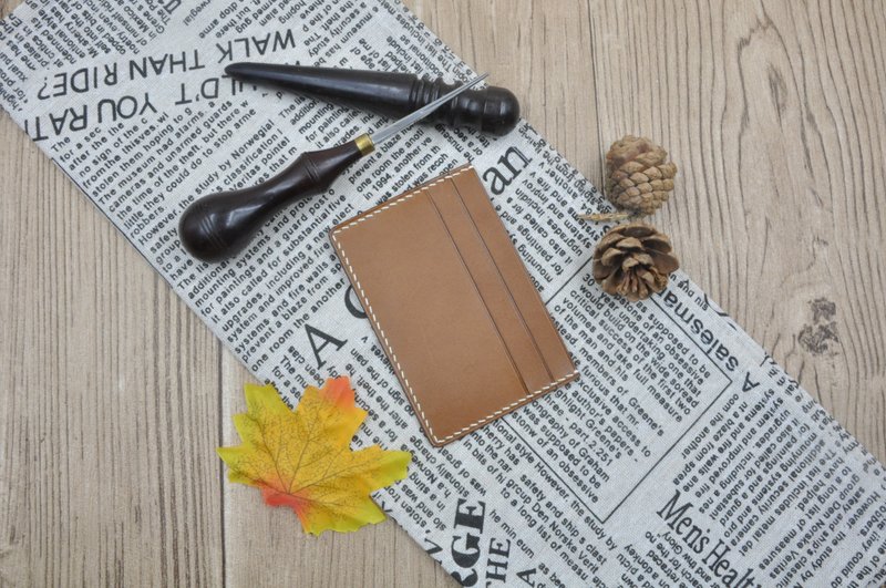 简约卡夹 ∣意大利Buttero顶级植鞣革∣手工缝制∣定制化 - 名片夹/名片盒 - 真皮 