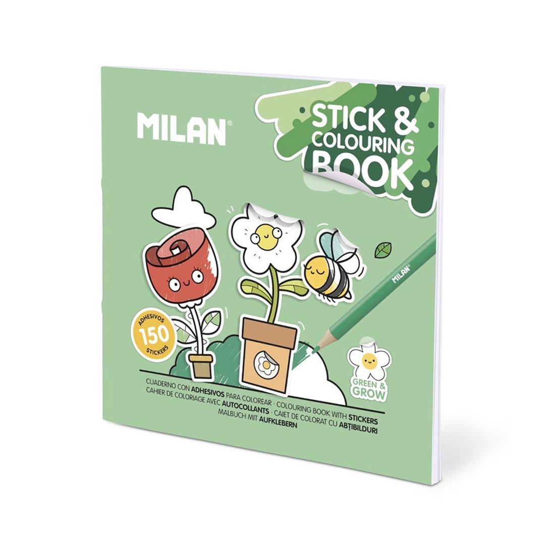 MILAN一起玩贴贴着色本_奇幻世界_16张/150张贴纸 - 儿童绘本/图书 - 纸 绿色