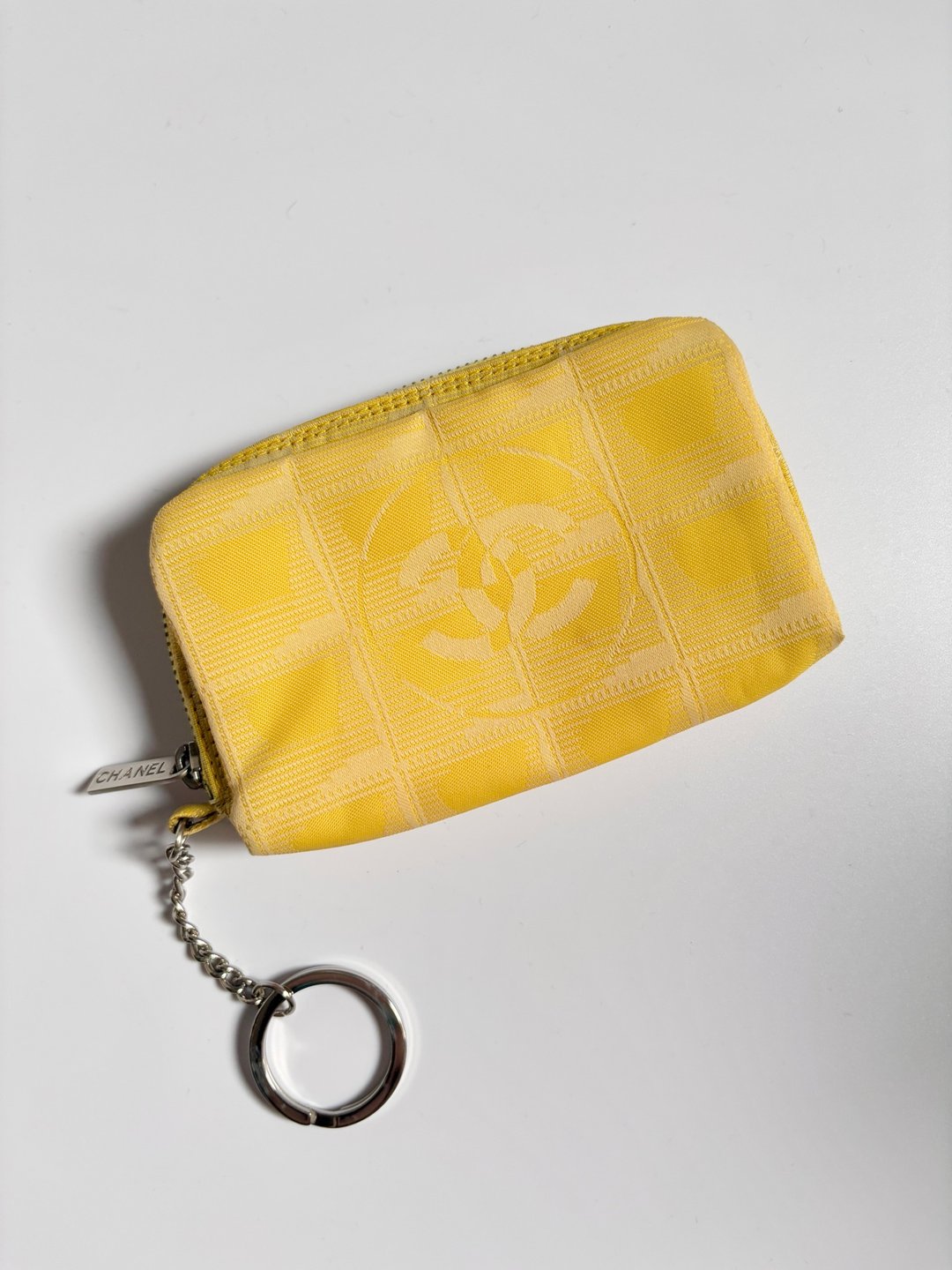 复古 CHANEL 2000 年代 New Travel Line 尼龙钥匙包 零钱包 黄色 - 零钱包 - 尼龙 黄色