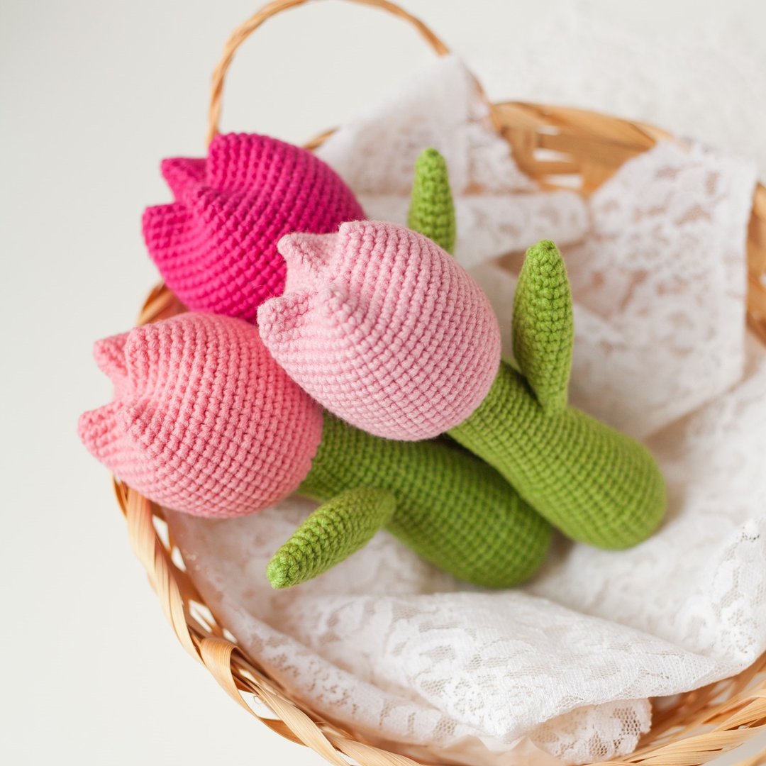 Crochet Pattern Tulip Baby Rattle - Digital Item - 手工艺教程/工具书 - 其他材质 