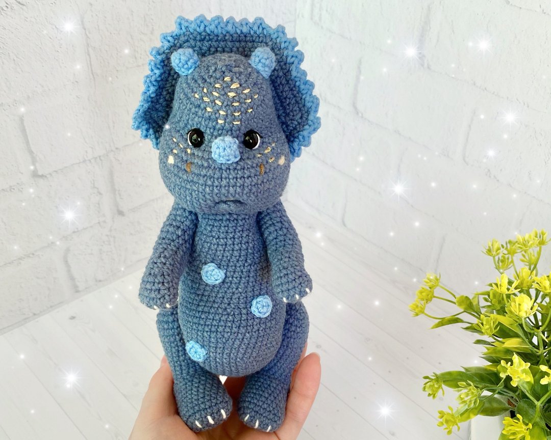 Amigurumi crochet dinosaur pattern, Crochet sea creatures, Digital Download PDF - 编织/刺绣/羊毛毡/裁缝 - 其他材质 
