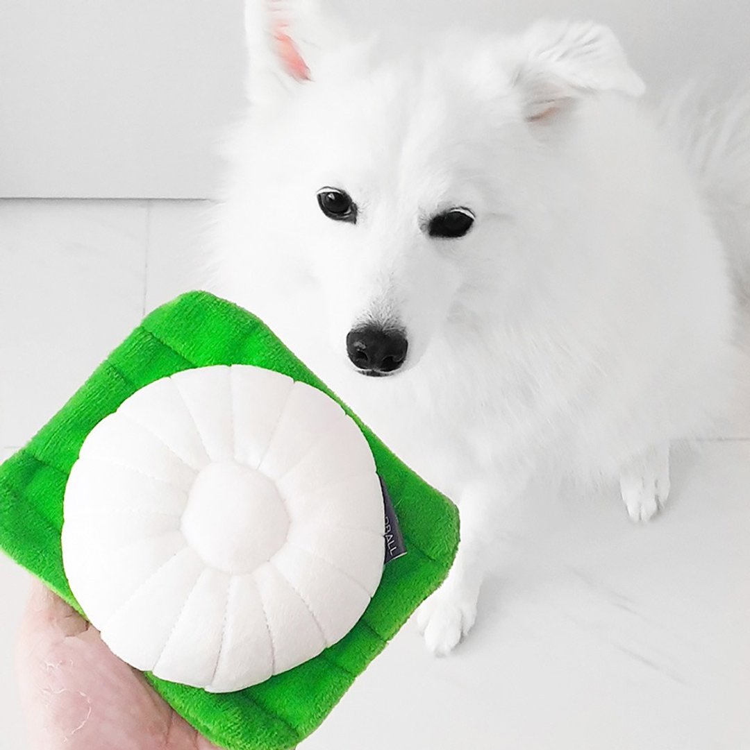 Furball Tutu Kueh Squeakie Chew Toy - 玩具 - 棉 白色