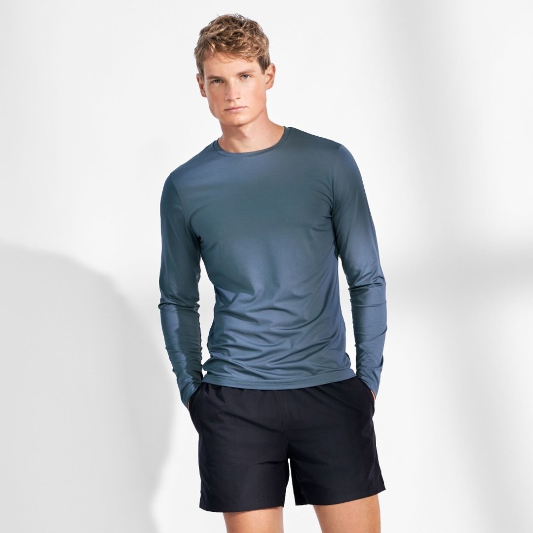 北欧极简 - Long-Sleeve Active 长袖经典圆领速干除臭T 猎户座青 - 男装上衣/T 恤 - 聚酯纤维 蓝色