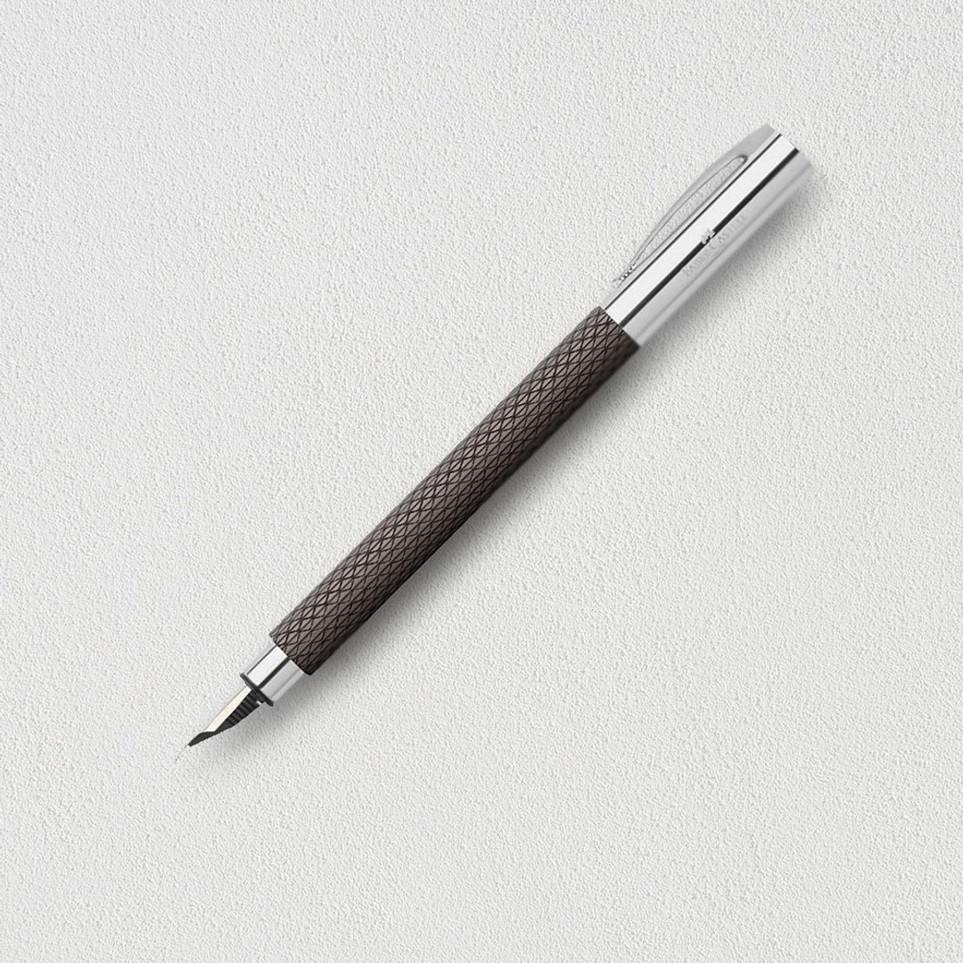 【Faber-Castell】成吉思汗AMBITION绳纹钢笔-F尖黑沙色免费刻字 - 钢笔 - 树脂 黑色