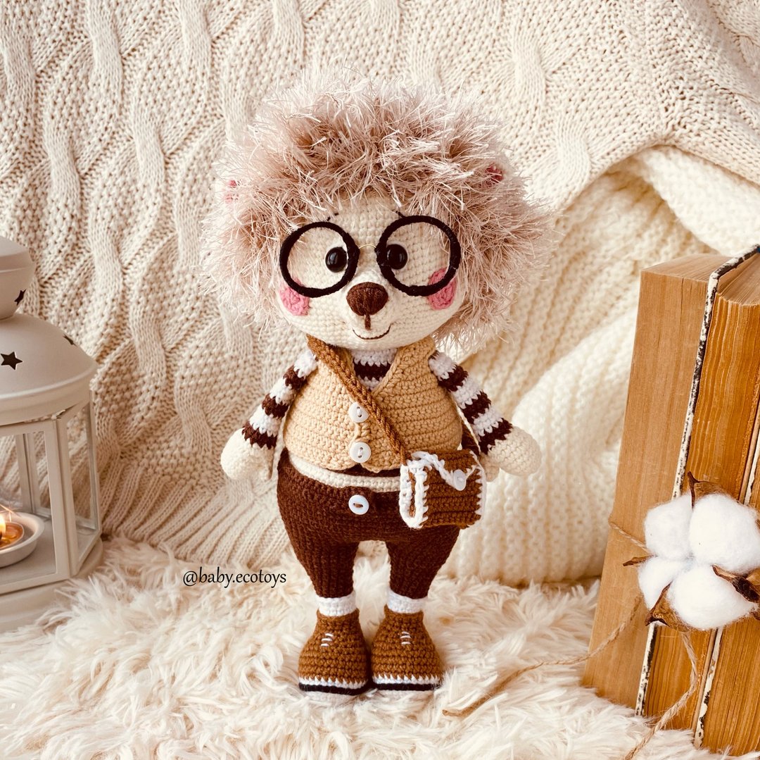 Digital Download - PDF | Crochet amigurumi pattern HEDGEHOG stuffed animal toy - 编织/刺绣/羊毛毡/裁缝 - 绣线 咖啡色