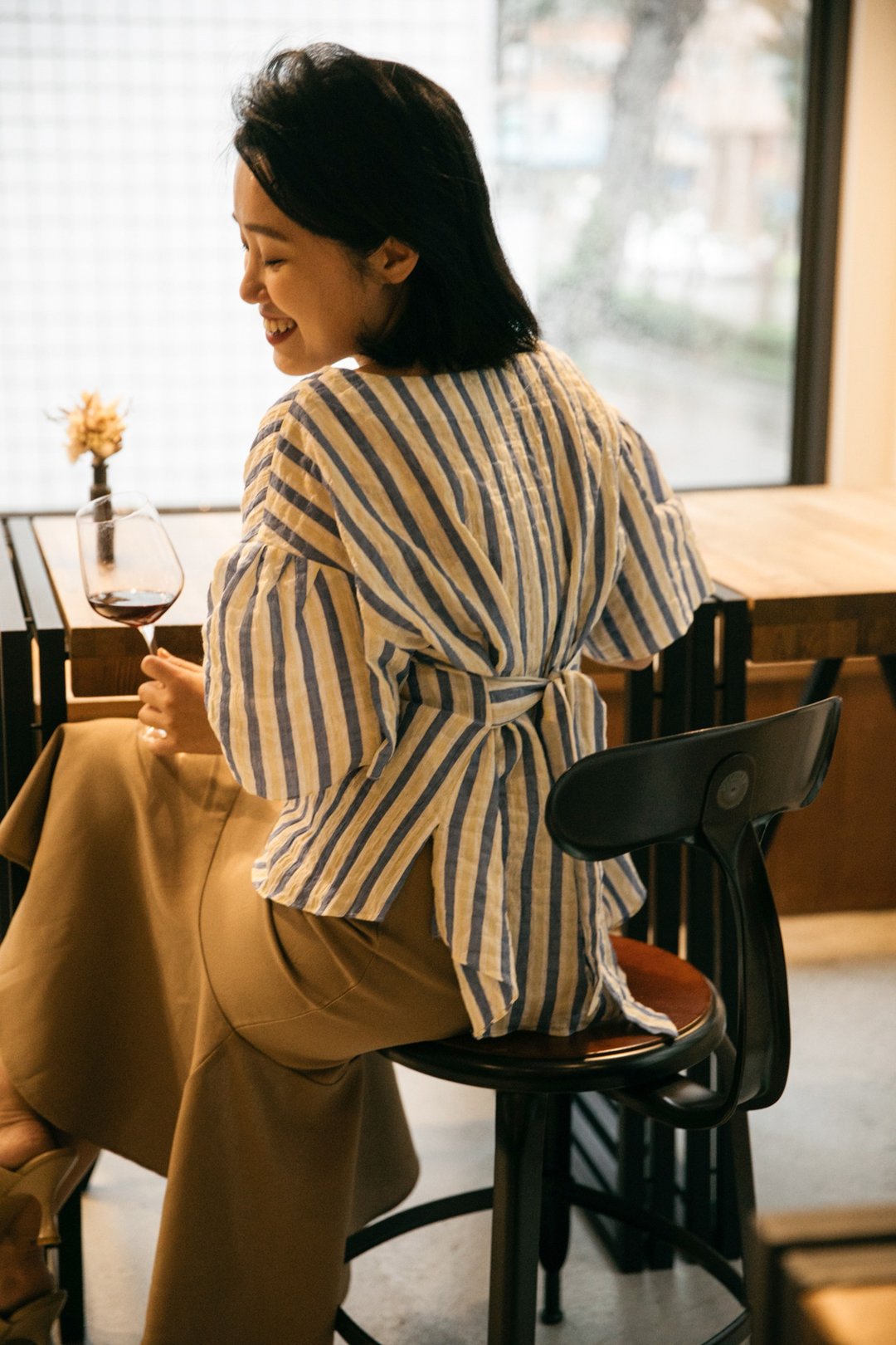 夏甘古典澎袖绑带上衣 - 女装上衣 - 棉 多色