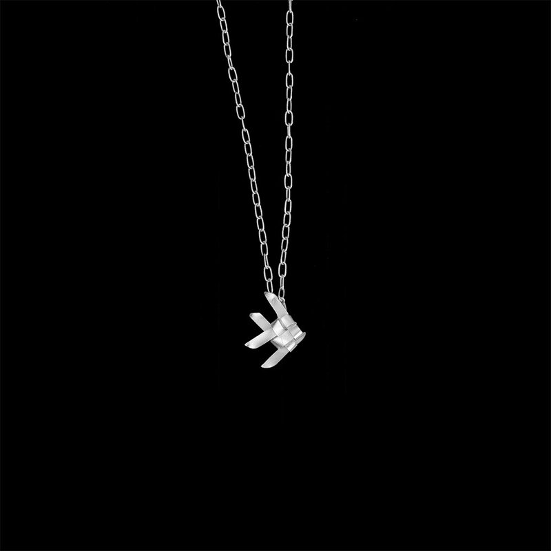 编织泰国斗鱼项链，99.9 纯银，S 尺寸，纯银色 - 项链 - 银 银色