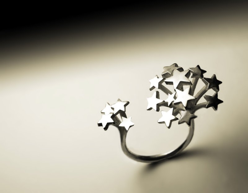 繁星银戒指 - 戒指 - 其他金属 银色