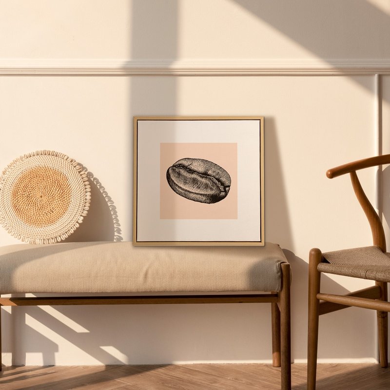 复古插画 – 咖啡豆I - 咖啡插画/房间布置画作/客厅挂画/开店礼 - 海报/装饰画/版画 - 棉 多色