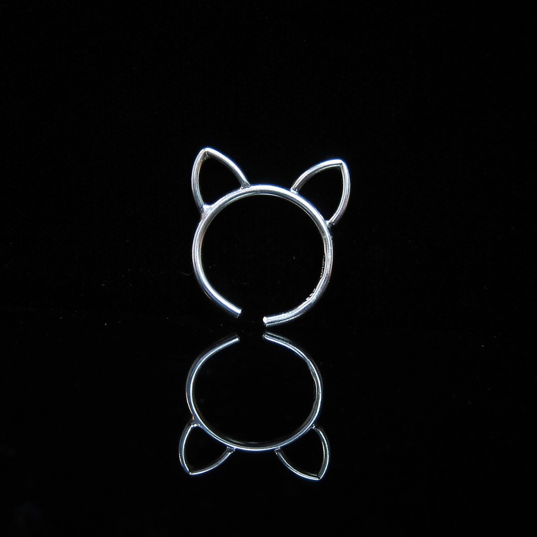 【简约动物系列－猫】手工银戒。纪念戒。情人对戒 - 对戒 - 其他金属 银色
