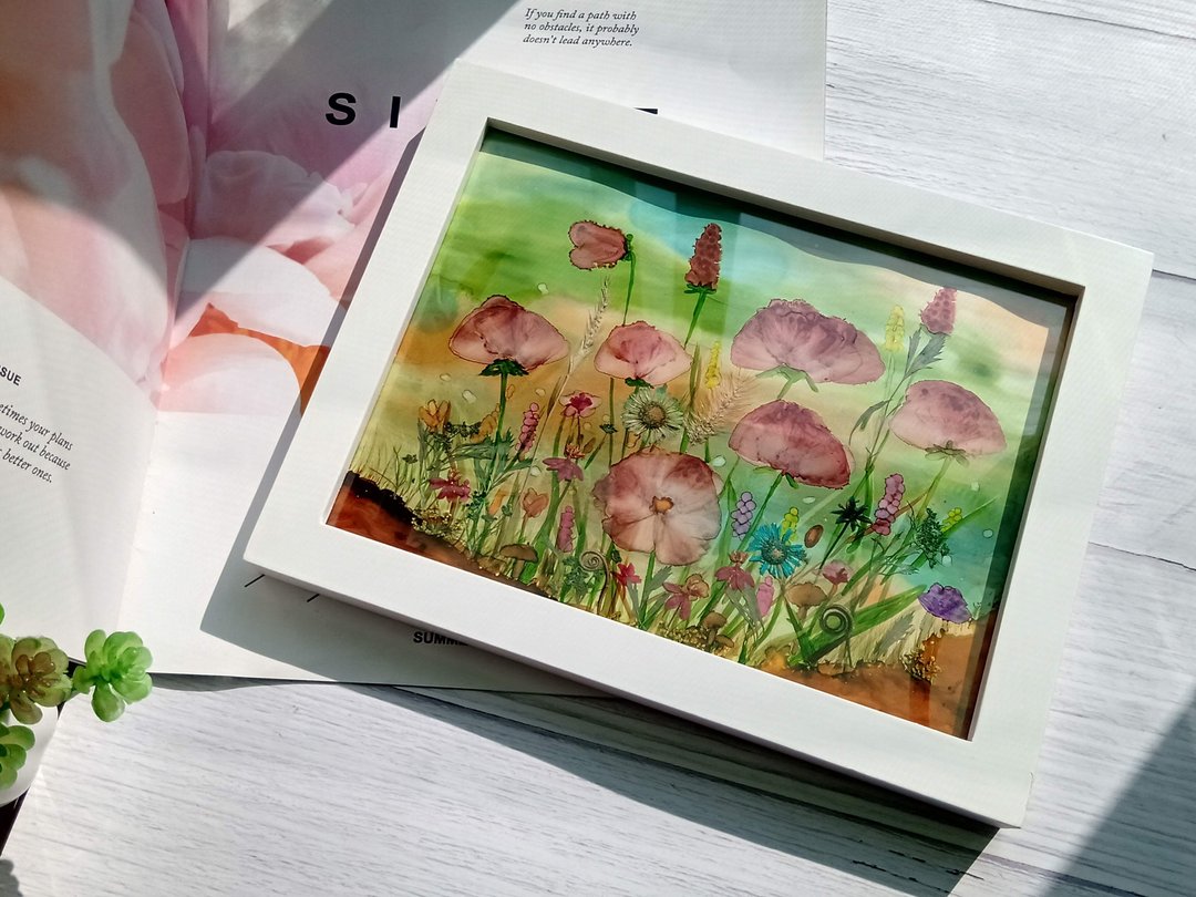 手作押花小品,押花立、挂画 - 画框/相框 - 木头 多色