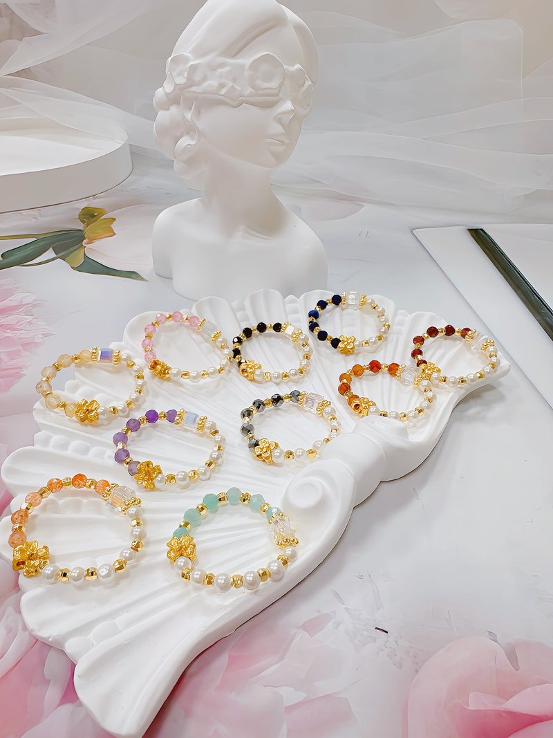 有钱花 水晶戒指珍珠戒指 - 戒指 - 水晶 多色