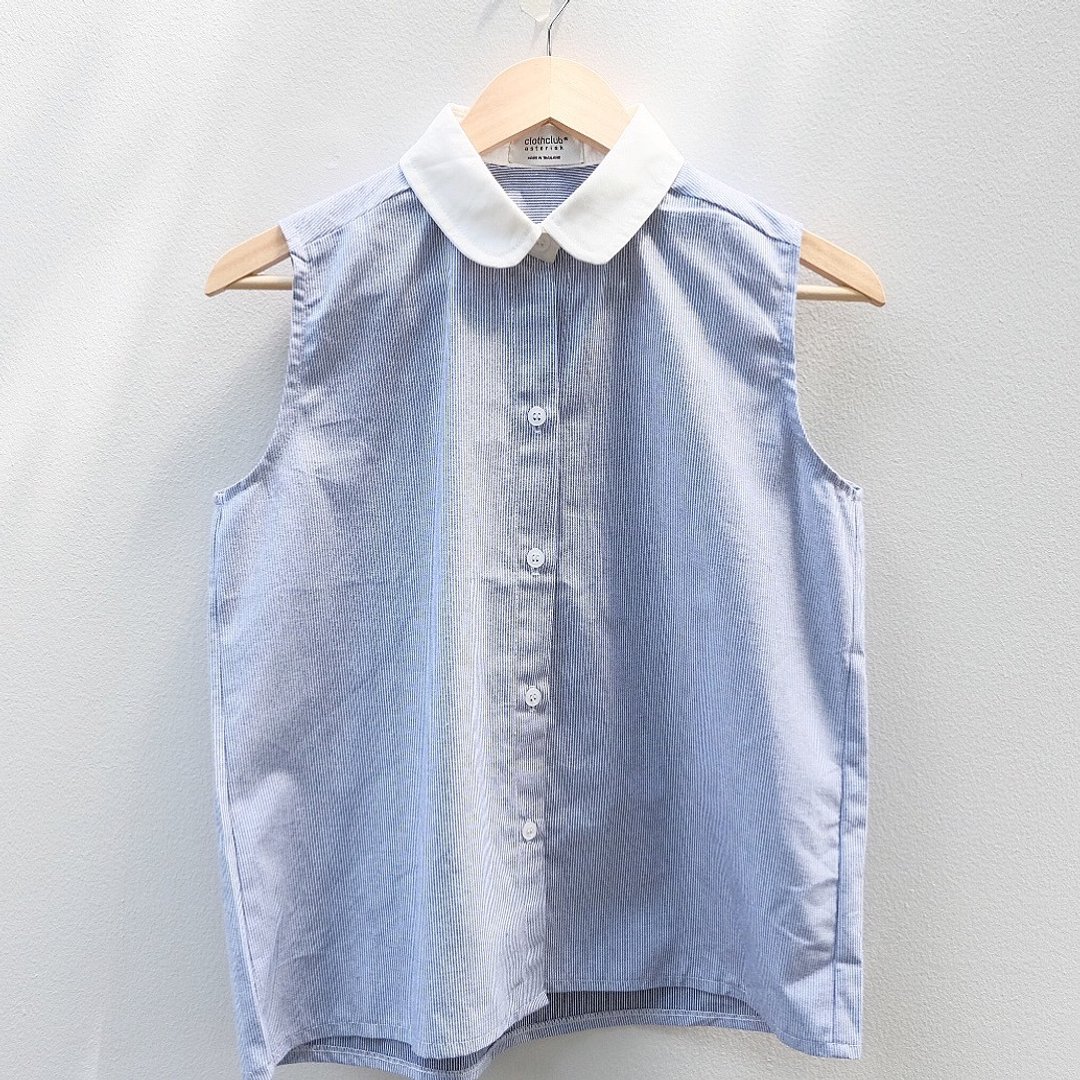 cc* sleeveless-shirt : Striped - 女装上衣 - 其他材质 蓝色