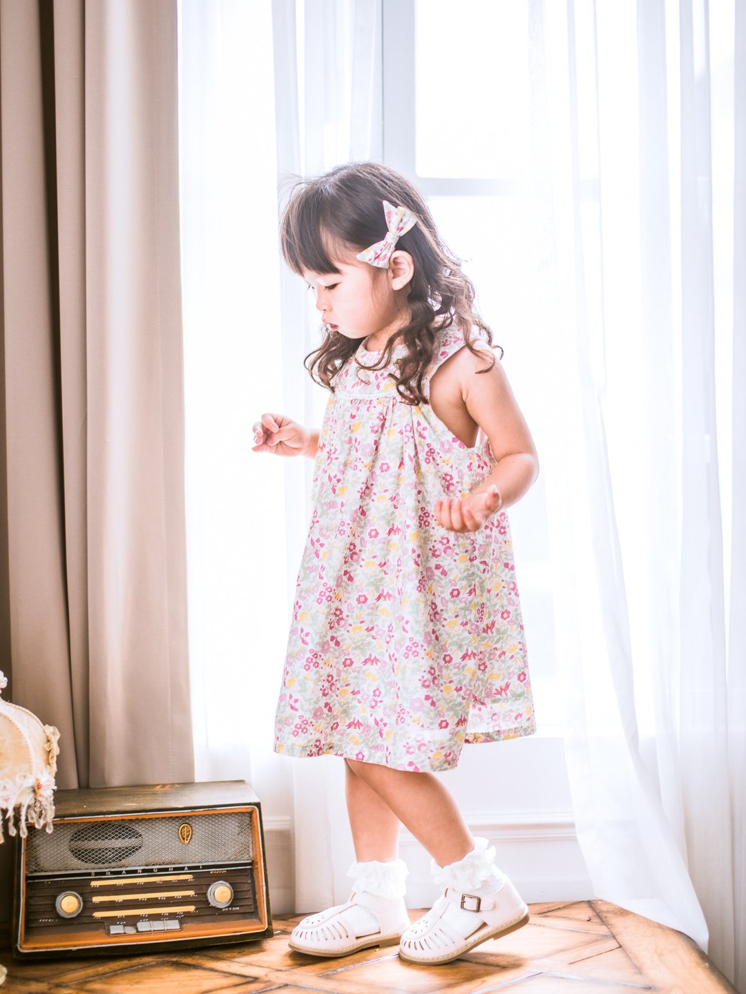 英国LIBERTY FABRICS女童有机棉法式优雅Audrey洋装 - 童装裙 - 棉 粉红色