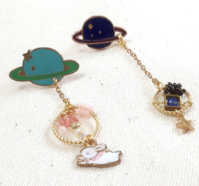 逗趣星球胸针 - 胸针 - 纸 金色