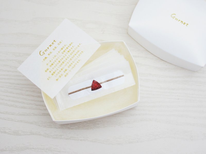 [一月] 石榴石绷带戒指 - 其他 - 其他材质 红色