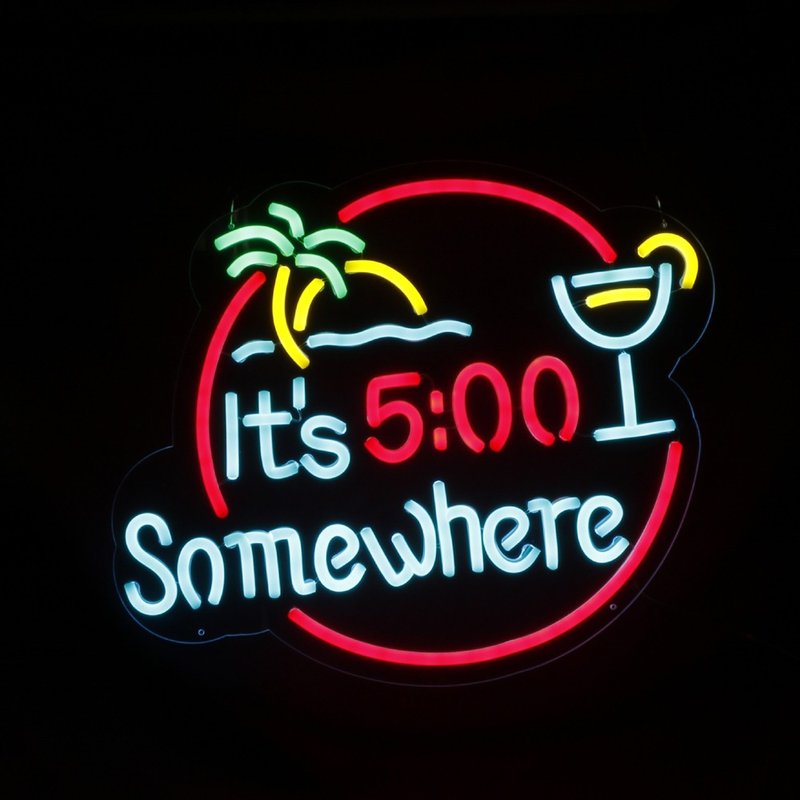 It's 5:00 Somewhere Neon Sign霓虹灯Bar装潢Logo客制 - 灯具/灯饰 - 压克力 透明