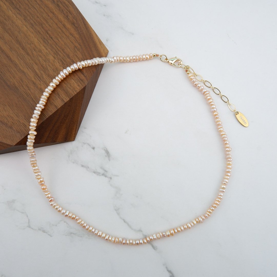 Freshwater Pearl Short Necklace - 项链 - 珍珠 橘色