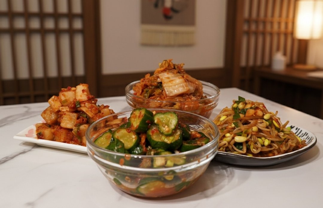 首尔大叔 生命力韩式泡菜 大四喜拼盘 小黄瓜 萝卜 豆芽菜 小包装 - 料理包 - 新鲜食材 红色