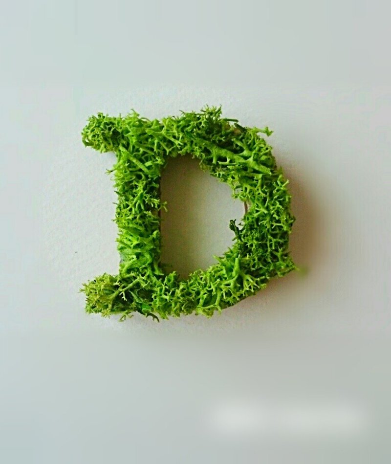 Wooden Alphabet Object (Moss) 5cm/Dx 1 piece - 摆饰 - 木头 绿色