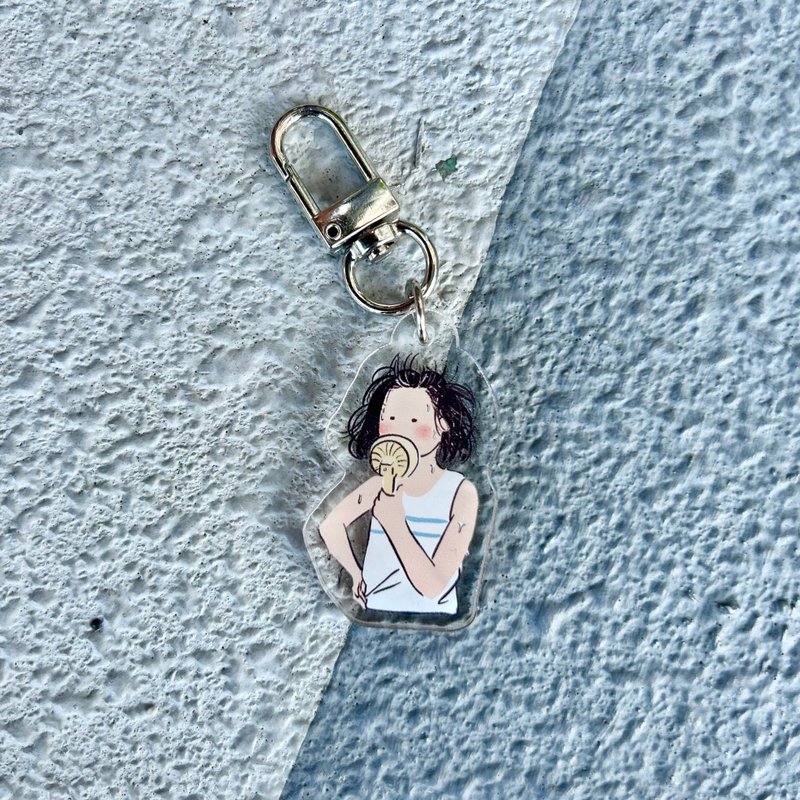 吴郁小姐 Miss Ng Yuk 小风扇不离手 | 匙扣 - 钥匙链/钥匙包 - 塑料 灰色