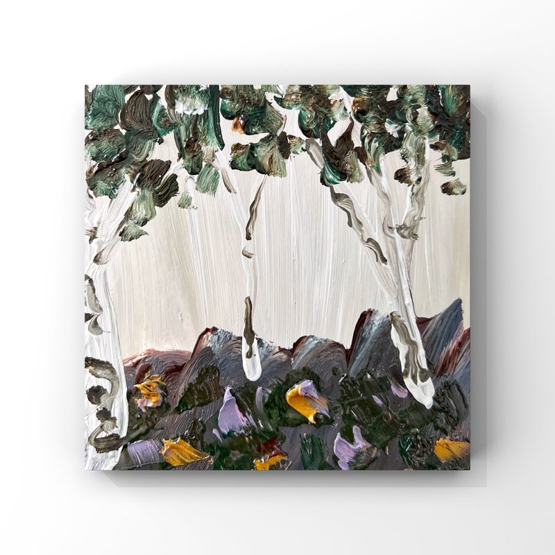 桦树艺术桦树原创油画盛开的野花草地果园 - 海报/装饰画/版画 - 其他材质 多色