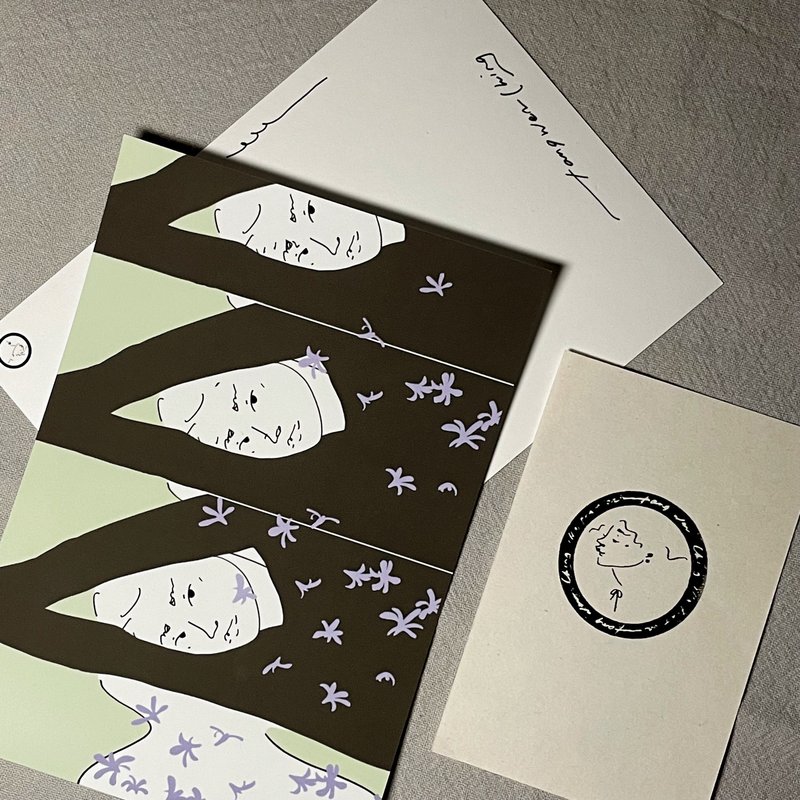 triple 明信片 - 卡片/明信片 - 纸 绿色