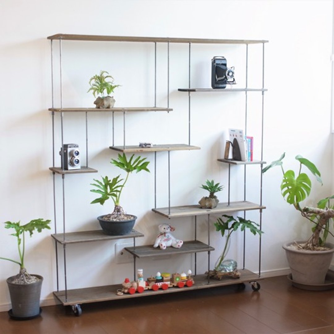 wood iron shelf 1440*1200*225 gray - 其他家具 - 木头 