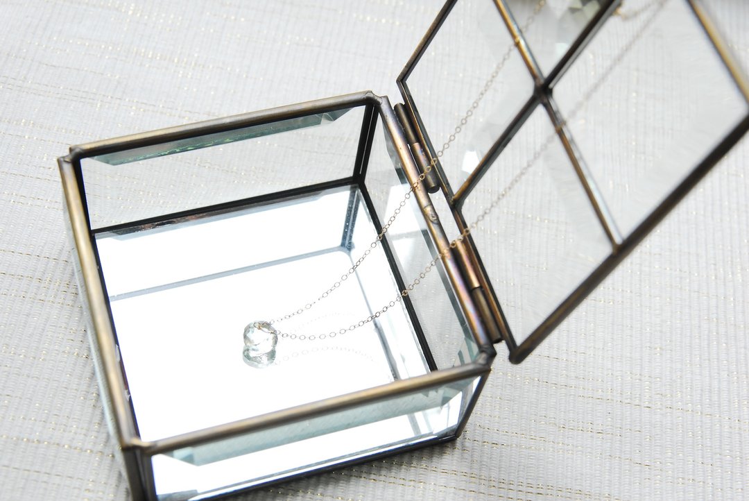 Green amethyst onion cut necklace 14kgf - 项链 - 半宝石 绿色