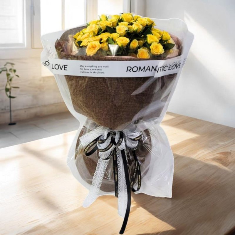 浪漫的爱花束 (橙黄色小玫瑰) (GF00326) - 植栽/盆栽 - 植物．花 