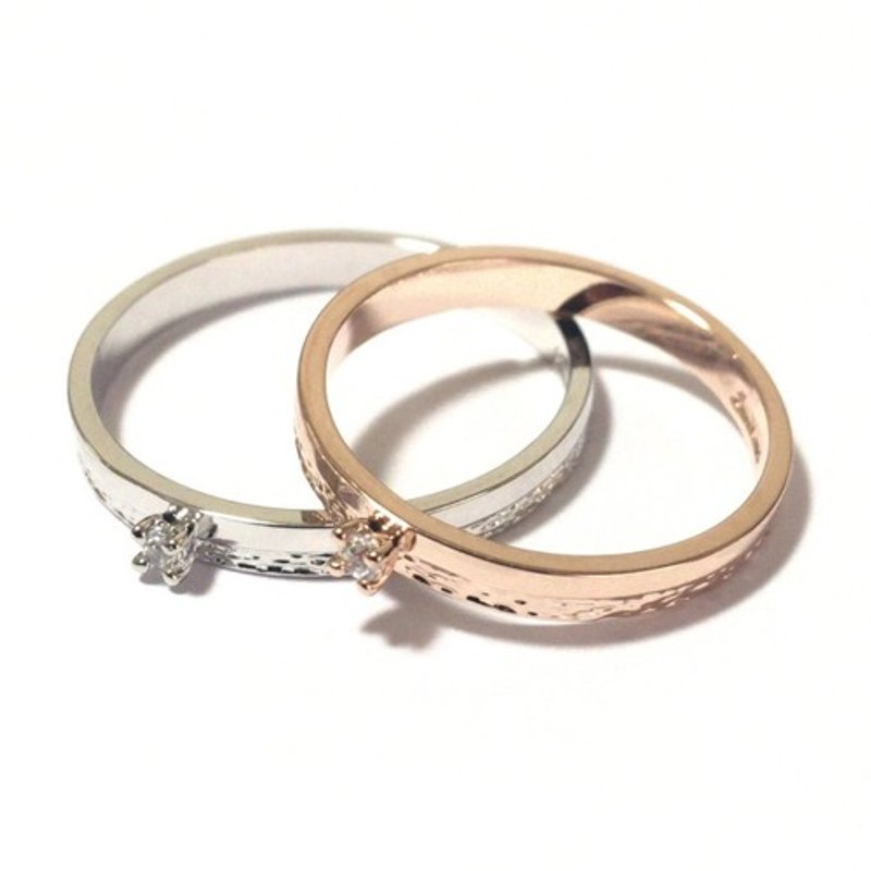 simple 钻石对戒 - 戒指 - 其他金属 金色