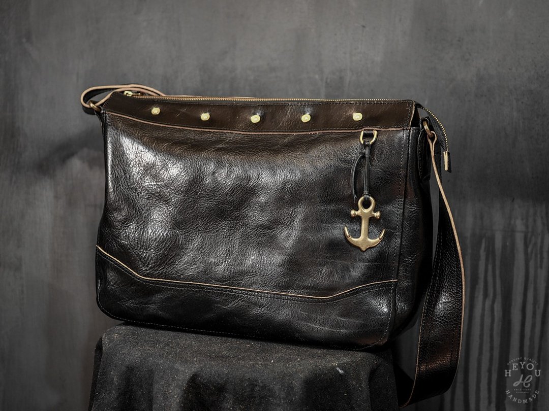 Hobo Bag-小尺寸茶芯黑色跨肩包 Type.2 - 侧背包/斜挎包 - 真皮 黑色