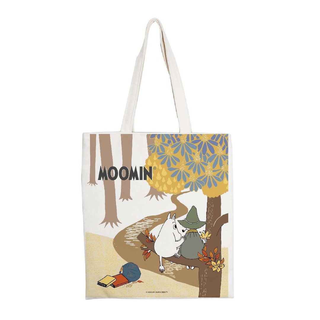 【MOOMIN】谈心时刻 大容量购物包 购物袋 侧肩包 帆布袋 - 手提包/手提袋 - 棉 