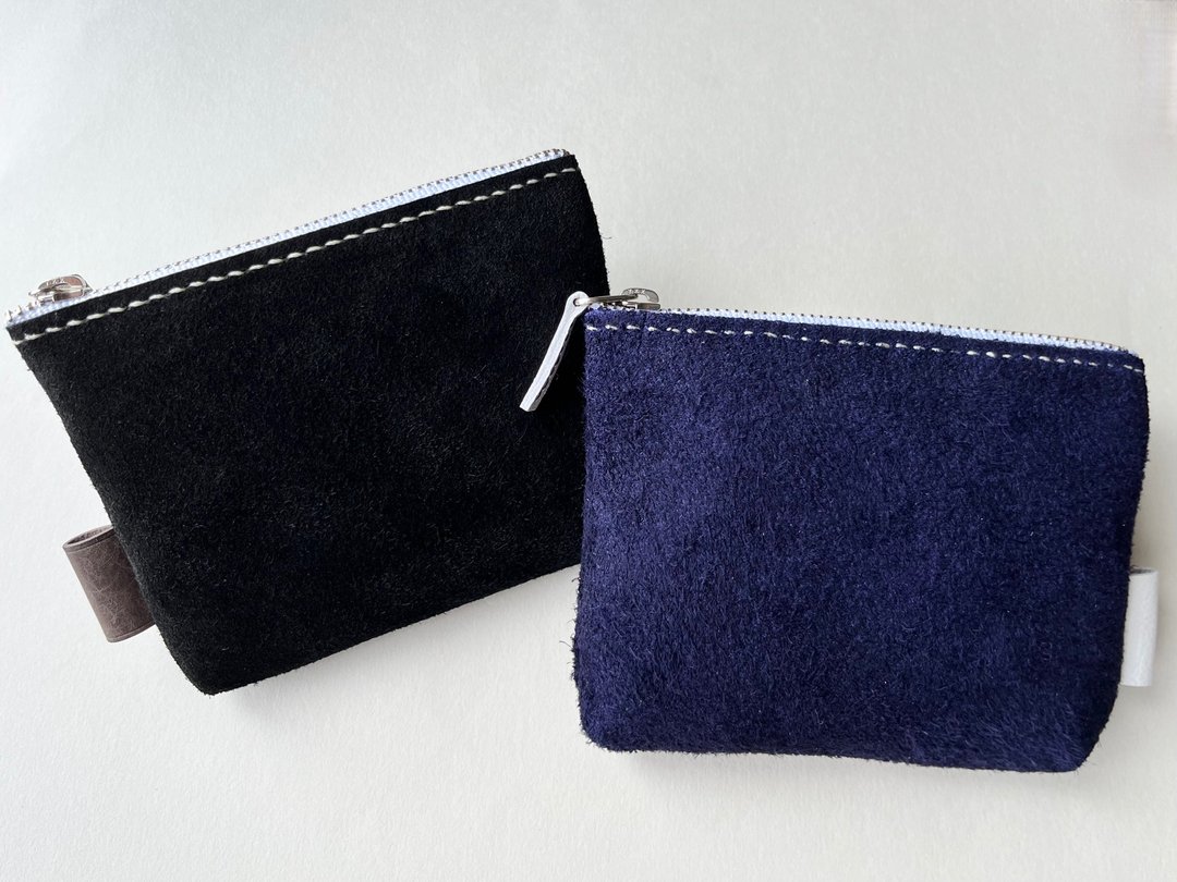 [Handmade in Japan] Leather Pouch Coin Purse Accessory Case - 化妆包/杂物包 - 真皮 蓝色