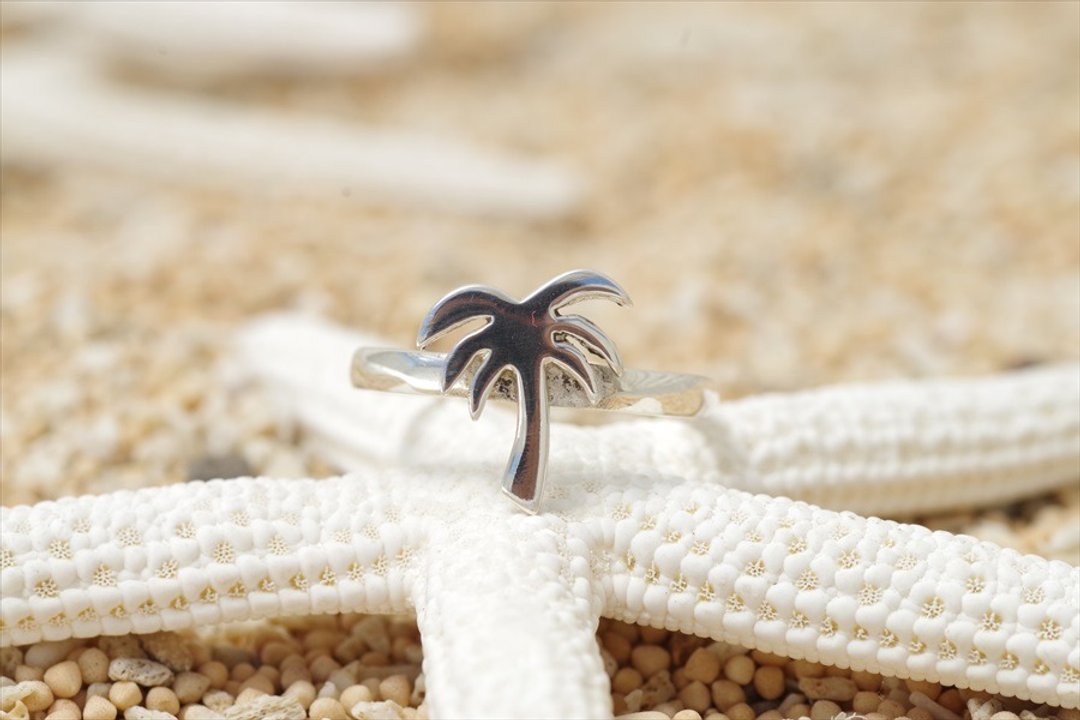 Tree silver ring of palm - 戒指 - 其他金属 银色