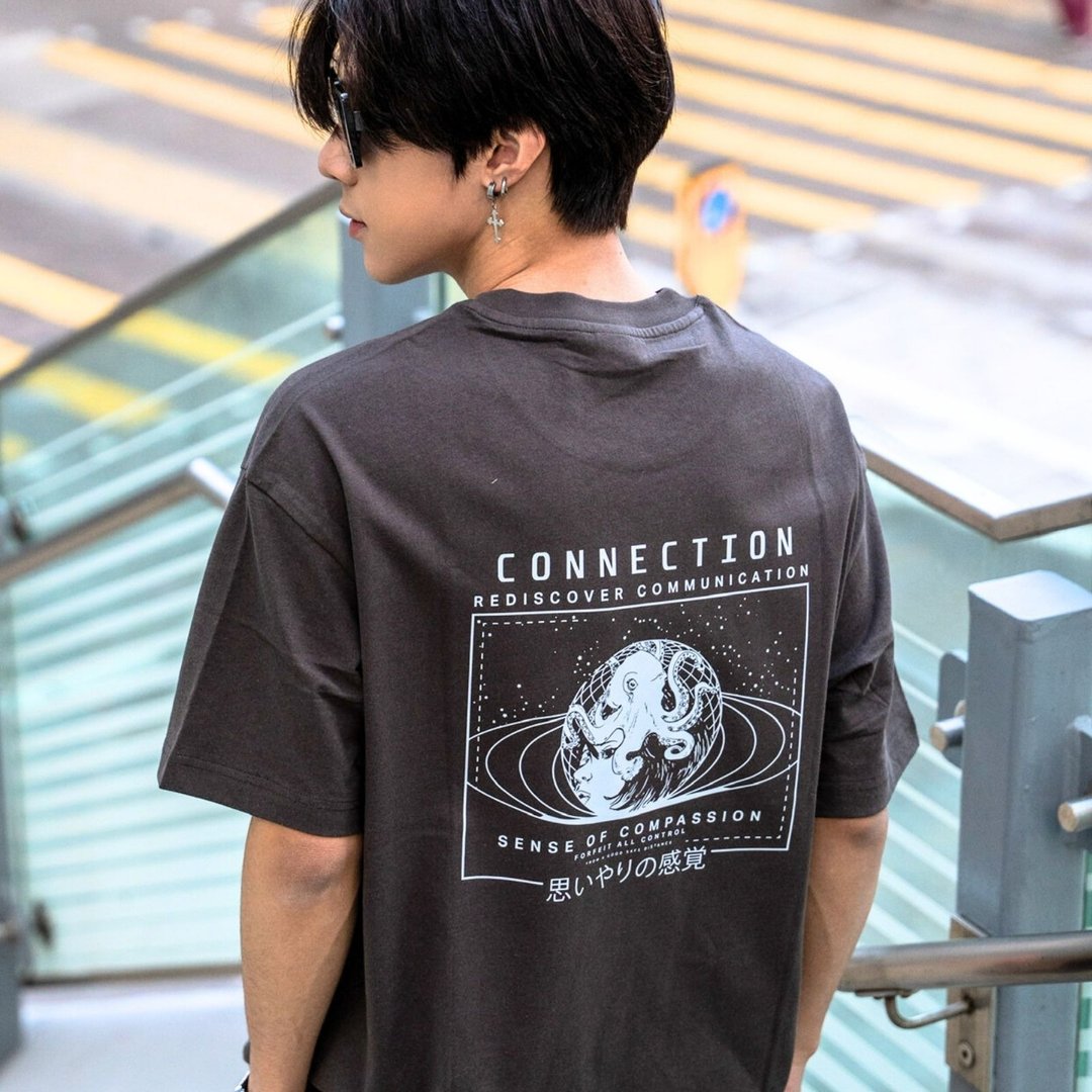 【CREEPS】Connection 宽松重磅印花T恤 210g - 男装上衣/T 恤 - 棉 多色
