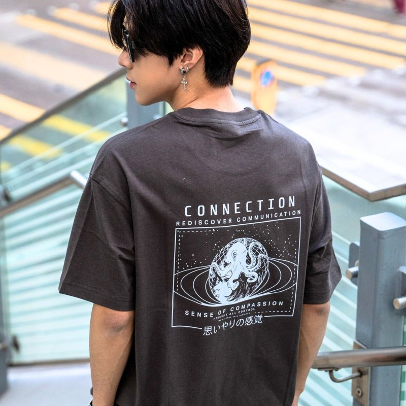 【CREEPS】Connection 宽松重磅印花T恤 210g - 男装上衣/T 恤 - 棉．麻 多色