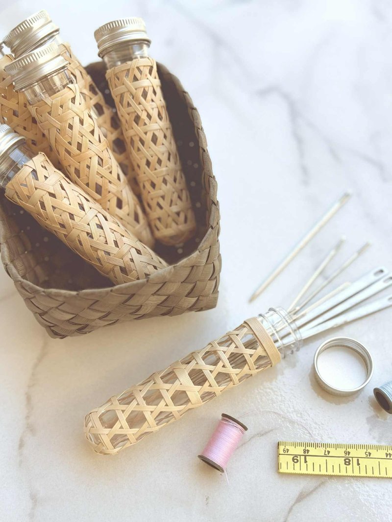 手缝针收藏筒-月桃编瓶 - 皮件 - 其他材质 
