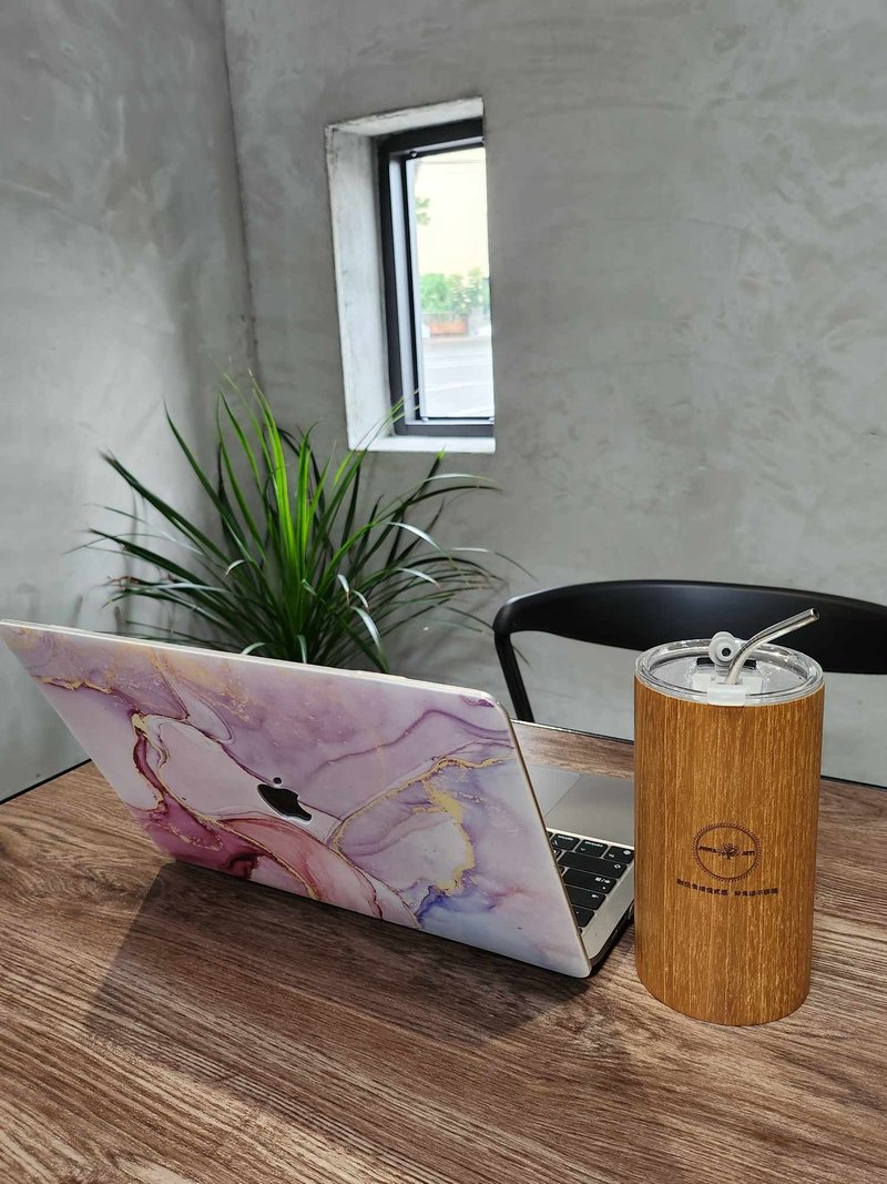 【柚木不锈钢咖啡杯】500ML 保温、保冷12H - 保温瓶/保温杯 - 木头 