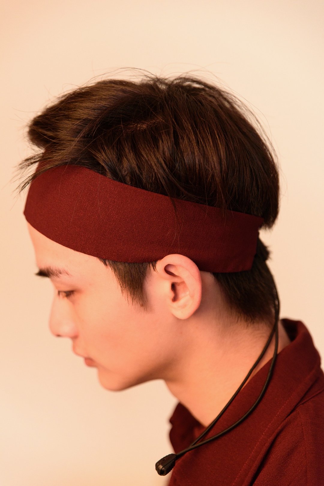 抽绳麻质发带//Drawstring Headband// - 发饰 - 棉 紫色