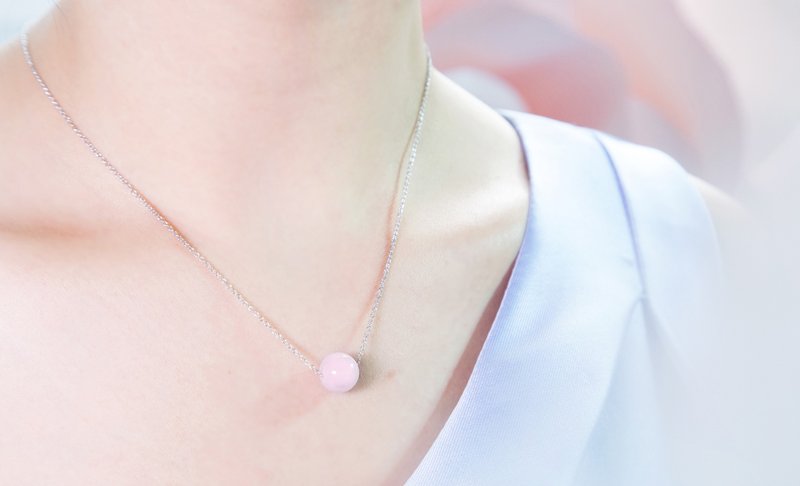 Falling in Love Necklace (Rose Quartz) - 项链 - 宝石 粉红色