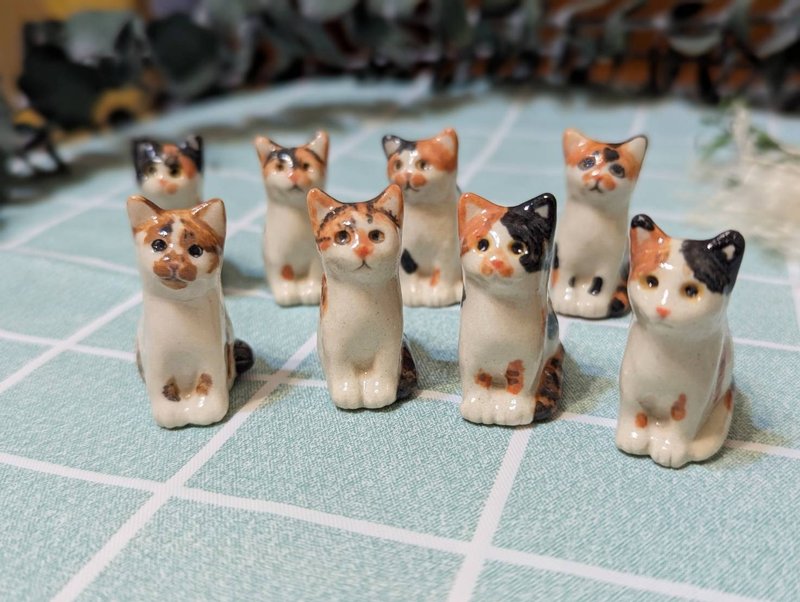 三花小椛猫 - 手工陶艺公仔 | 送礼最佳选择 - 摆饰 - 陶 多色