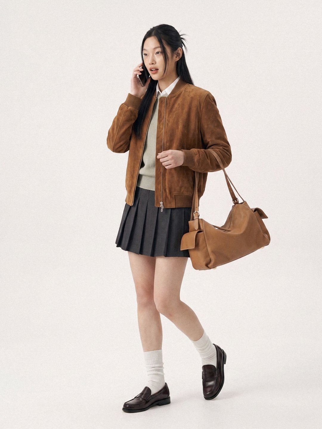 Marroque Indiana Double Side Pocket Crossbody Bag in Caramel - 侧背包/斜挎包 - 真皮 咖啡色