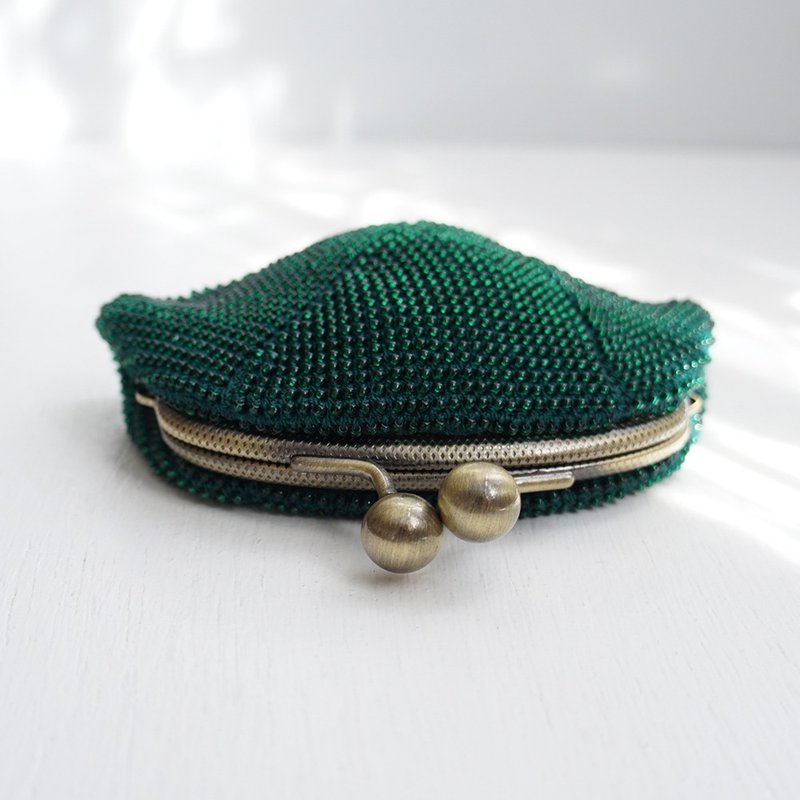 Ba-ba handmade Seedbeads crochet pouch No.1875 - 化妆包/杂物包 - 其他材质 绿色