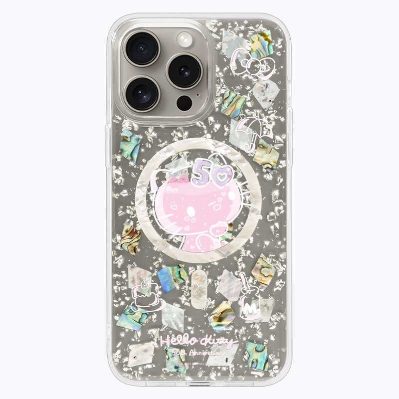 HelloKitty50周年－冲浪贝壳 磁吸版 防摔壳 iPhone 15 限定 - 手机壳/手机套 - 环保材料 透明