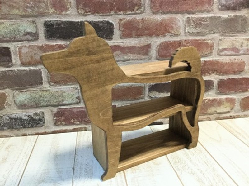 木制柴犬造型展示架 - 置物架/篮子 - 木头 