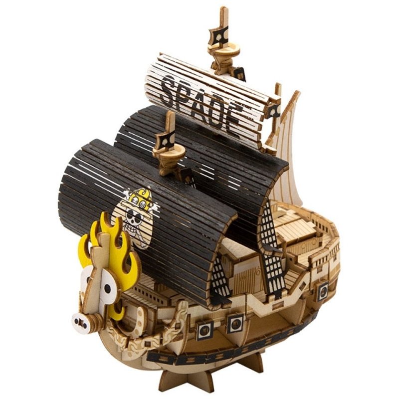 Jigzle 3D木拼图 - One Piece海贼王: 黑桃海盗船 - 拼图 - 木头 卡其色