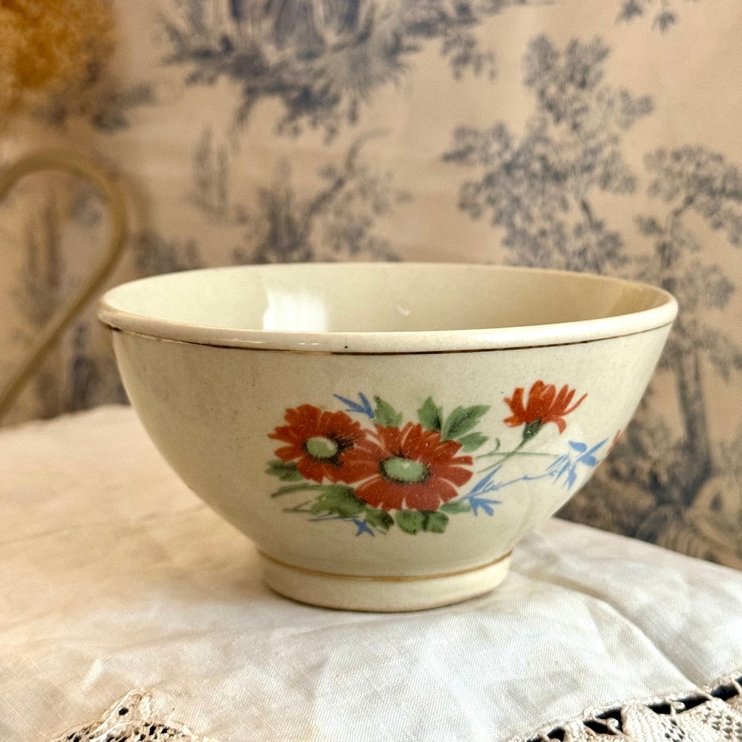 S售40211-迷人法国古董碗Charming French Antique Bowl - 碗 - 瓷 