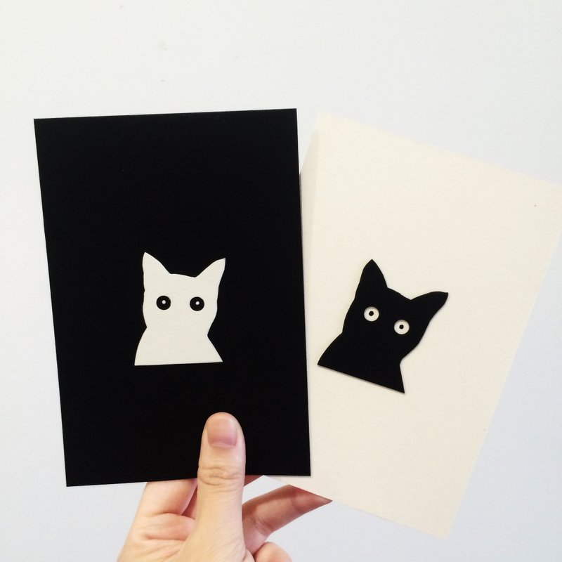 猫猫手作卡片 明信片/卡片 - 卡片/明信片 - 纸 黑色