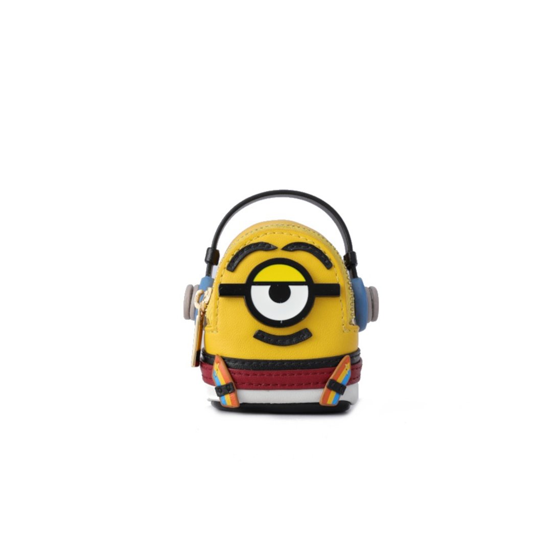 Minions牛皮革纳米侧孭袋 - 运动服和耳机 - 侧背包/斜挎包 - 真皮 黄色